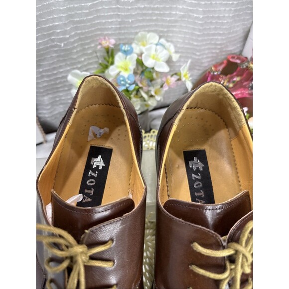 (R2) Zota Vintage Mens’s Brown Lace Up Classic Leather, square toe, Shoes Sz-13 - Picture 12 of 15